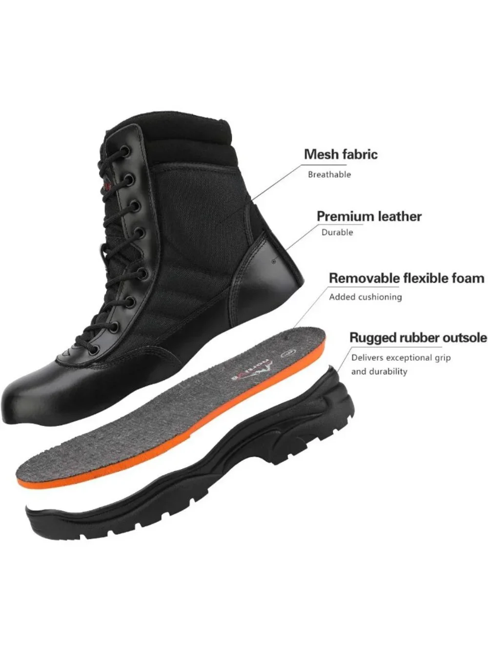 Men's Military Tactical Work Boots - Waterproof, Durable, Lightweight, Outdoor